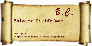 Balaicz Ciklámen névjegykártya